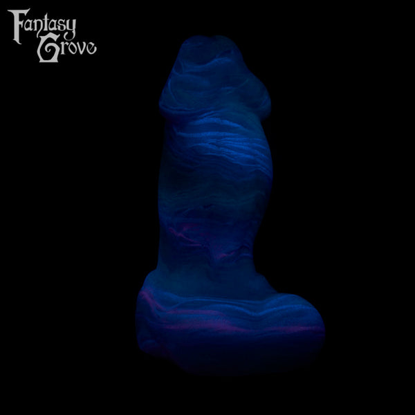 A fantasy sex toy on a black background with the Fantasy Grove logo in the upper left corner