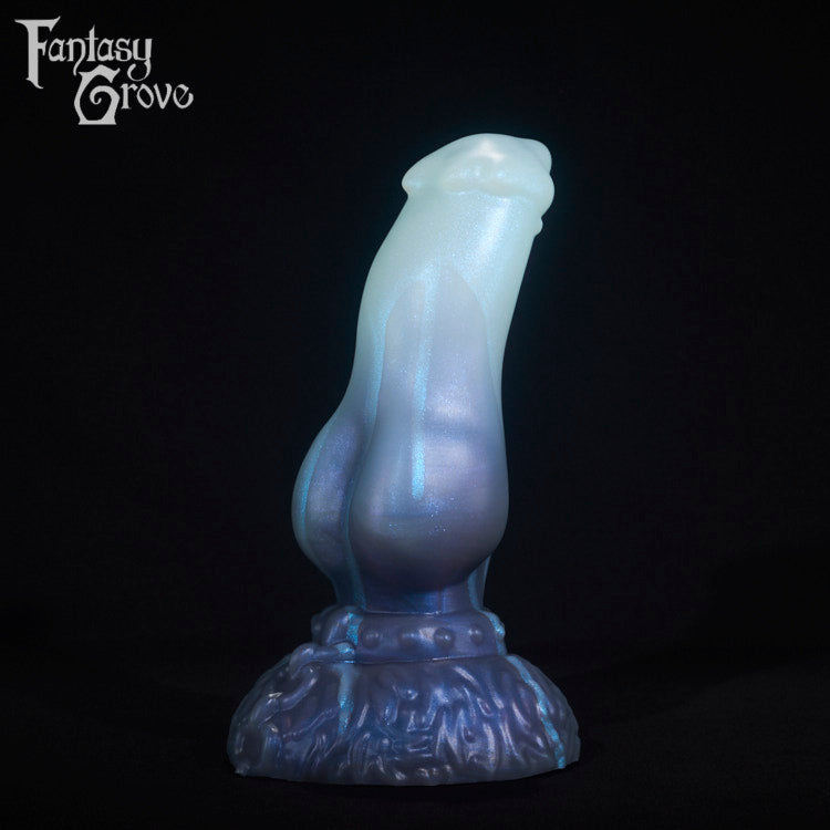 A fantasy sex toy on a black background with the Fantasy Grove logo in the upper left corner