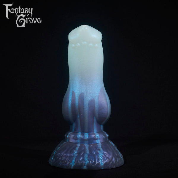 A fantasy sex toy on a black background with the Fantasy Grove logo in the upper left corner