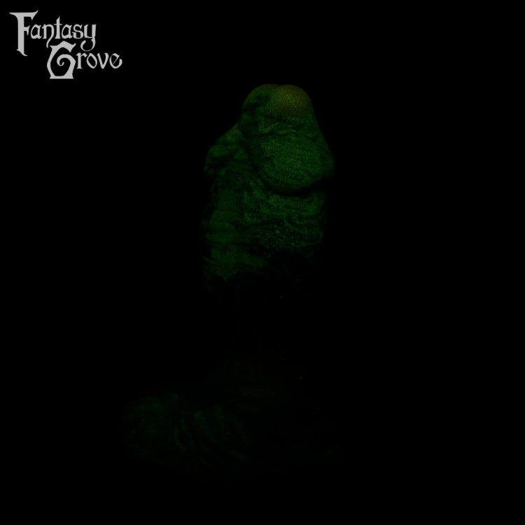 A fantasy sex toy on a black background with the Fantasy Grove logo in the upper left corner 
