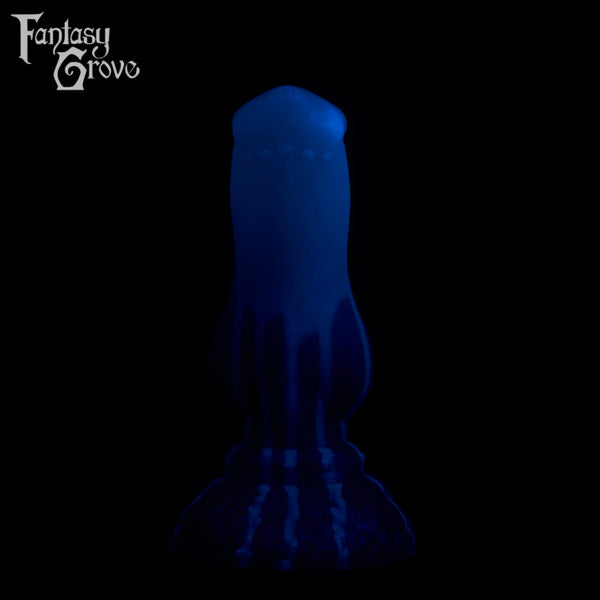 A fantasy sex toy on a black background with the Fantasy Grove logo in the upper left corner