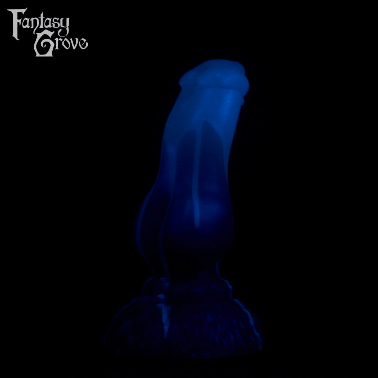 A fantasy sex toy on a black background with the Fantasy Grove logo in the upper left corner