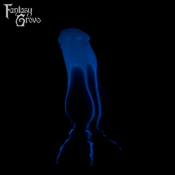 A fantasy sex toy on a black background with the Fantasy Grove logo in the upper left corner