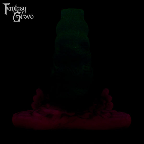 A fantasy sex toy on a black background with the Fantasy Grove logo in the upper left corner