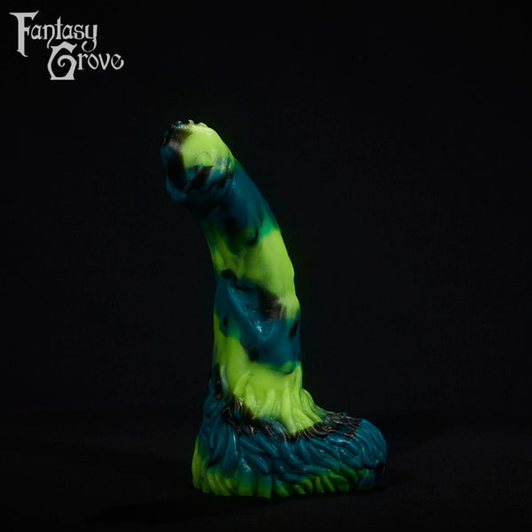 A fantasy sex toy on a black background with the Fantasy Grove logo in the upper left corner