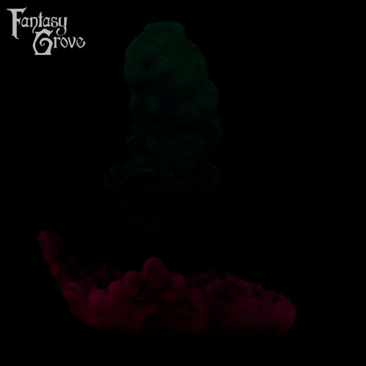 A fantasy sex toy on a black background with the Fantasy Grove logo in the upper left corner