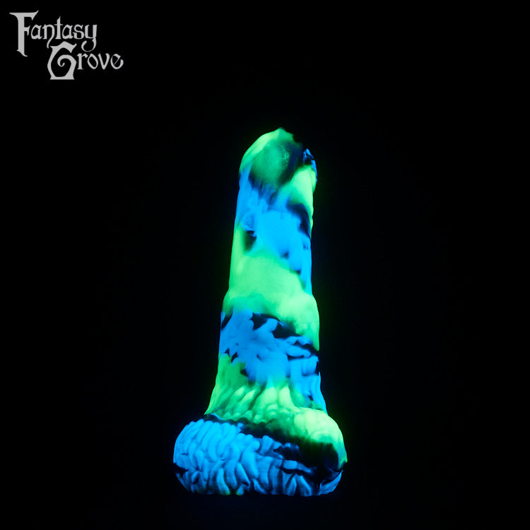 A fantasy sex toy on a black background with the Fantasy Grove logo in the upper left corner