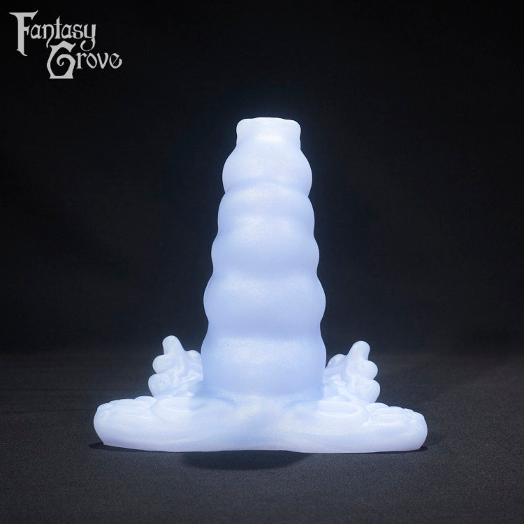 A fantasy sex toy on a black background with the Fantasy Grove logo in the upper left corner 