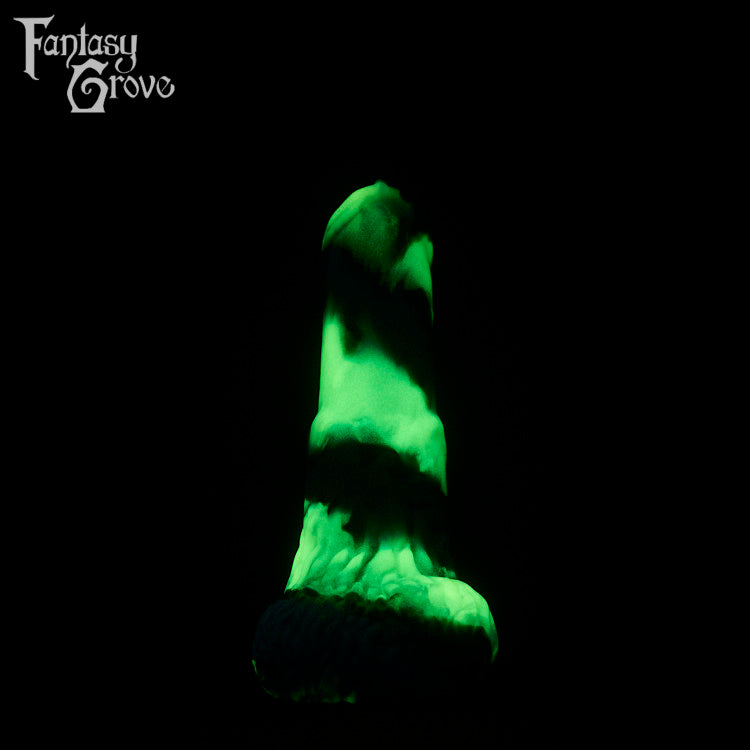 A fantasy sex toy on a black background with the Fantasy Grove logo in the upper left corner