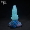 A Fantasy Grove sex toy on a black background with a logo in the upper left corner
