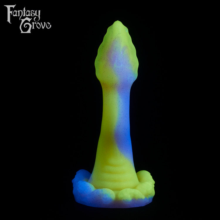 A fantasy sex toy on a black background with the Fantasy Grove logo in the upper left corner