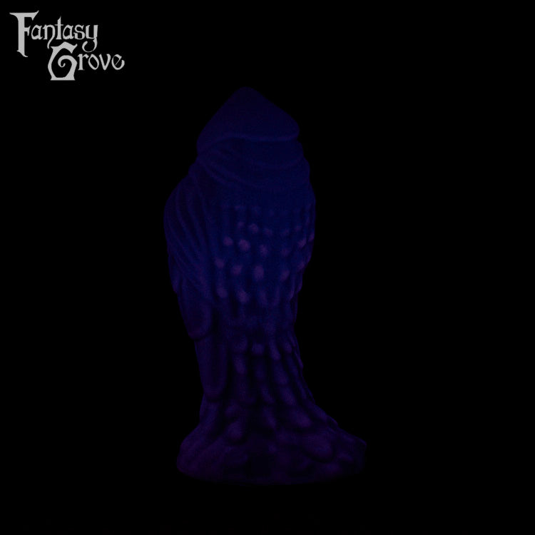 A Fantasy Grove sex toy on a black background with a logo in the upper left corner