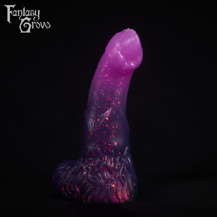 A fantasy sex toy on a black background with the Fantasy Grove logo in the upper left corner