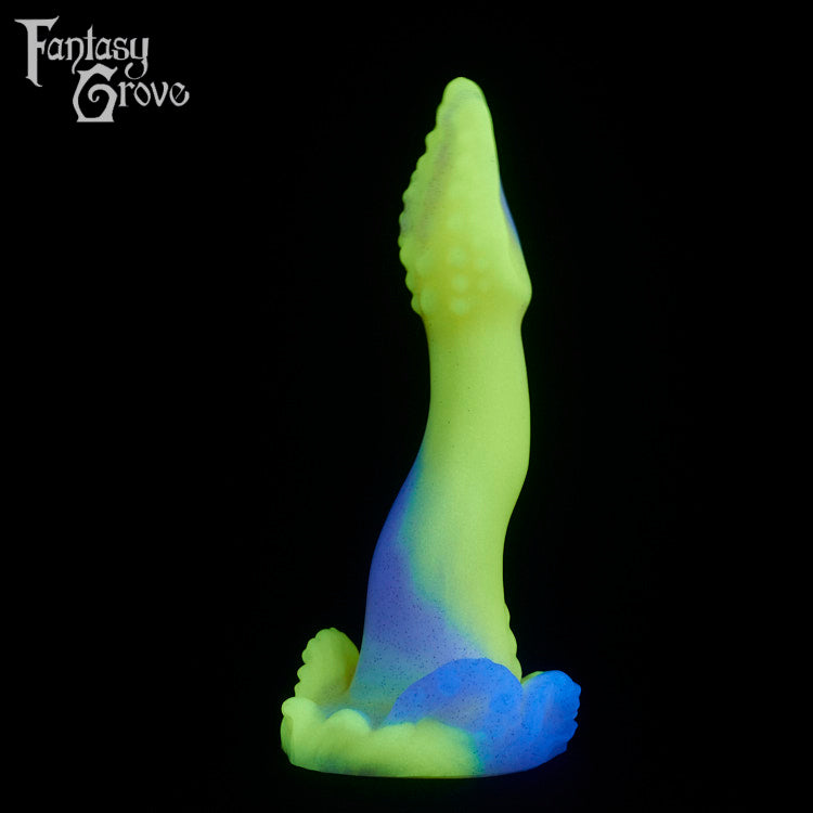 A fantasy sex toy on a black background with the Fantasy Grove logo in the upper left corner