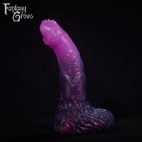 A fantasy sex toy on a black background with the Fantasy Grove logo in the upper left corner