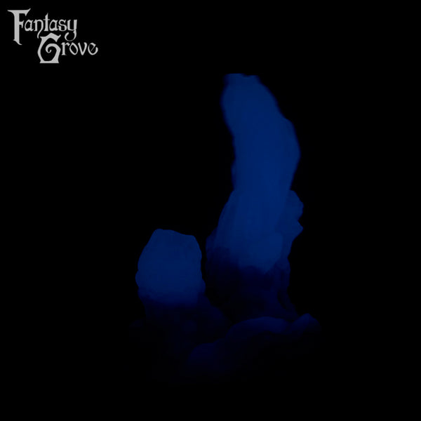 A Fantasy Grove sex toy on a black background with a logo in the upper left corner