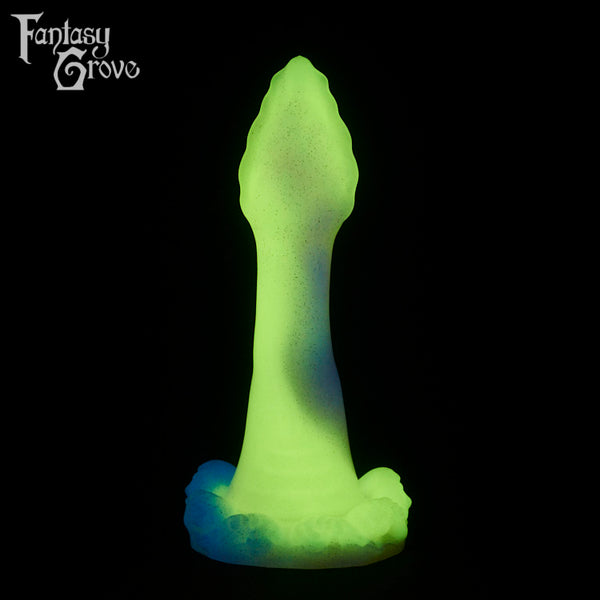 A fantasy sex toy on a black background with the Fantasy Grove logo in the upper left corner