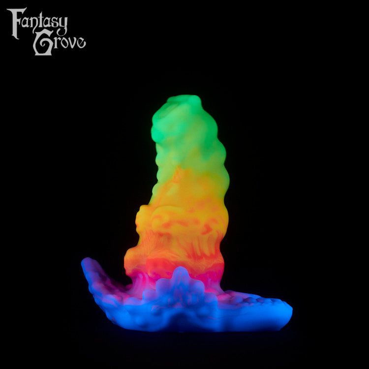 A fantasy sex toy on a black background with the Fantasy Grove logo in the upper left corner 