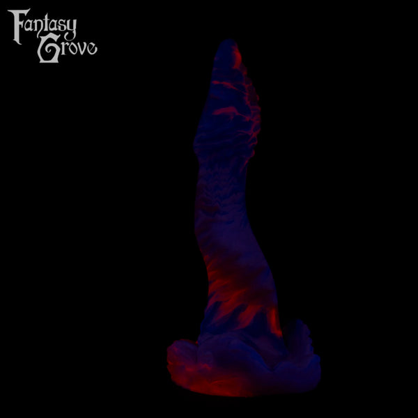 A fantasy sex toy on a black background with the Fantasy Grove logo in the upper left corner