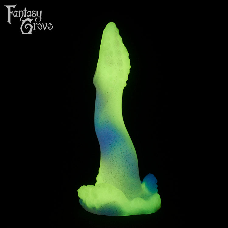 A fantasy sex toy on a black background with the Fantasy Grove logo in the upper left corner