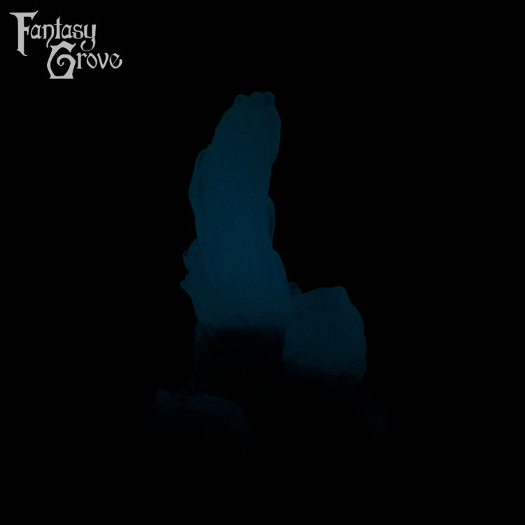 A Fantasy Grove sex toy on a black background with a logo in the upper left corner