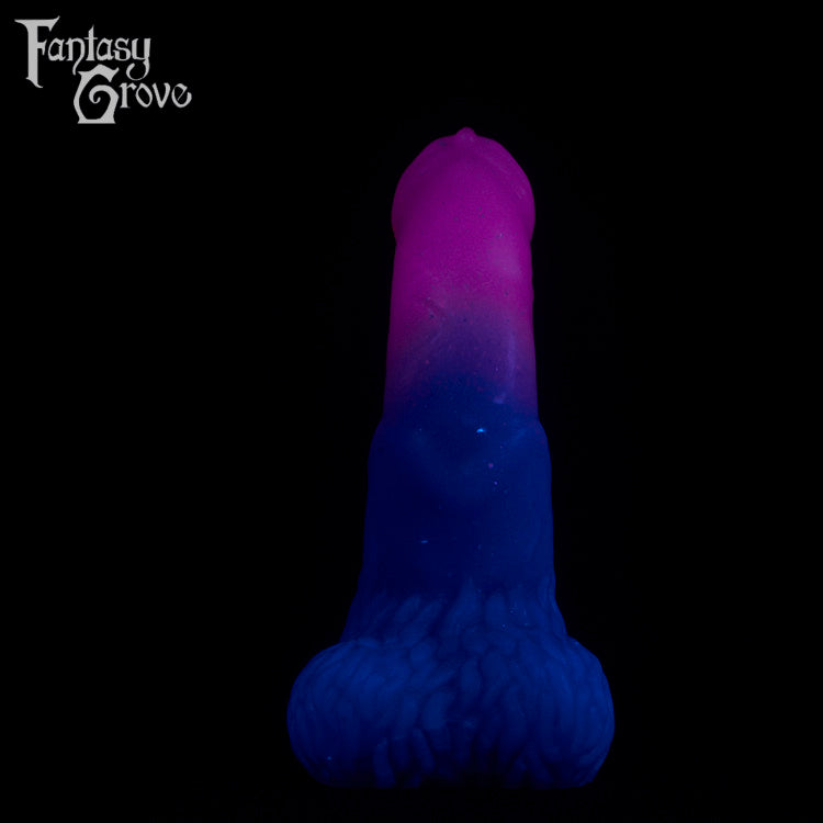 A fantasy sex toy on a black background with the Fantasy Grove logo in the upper left corner