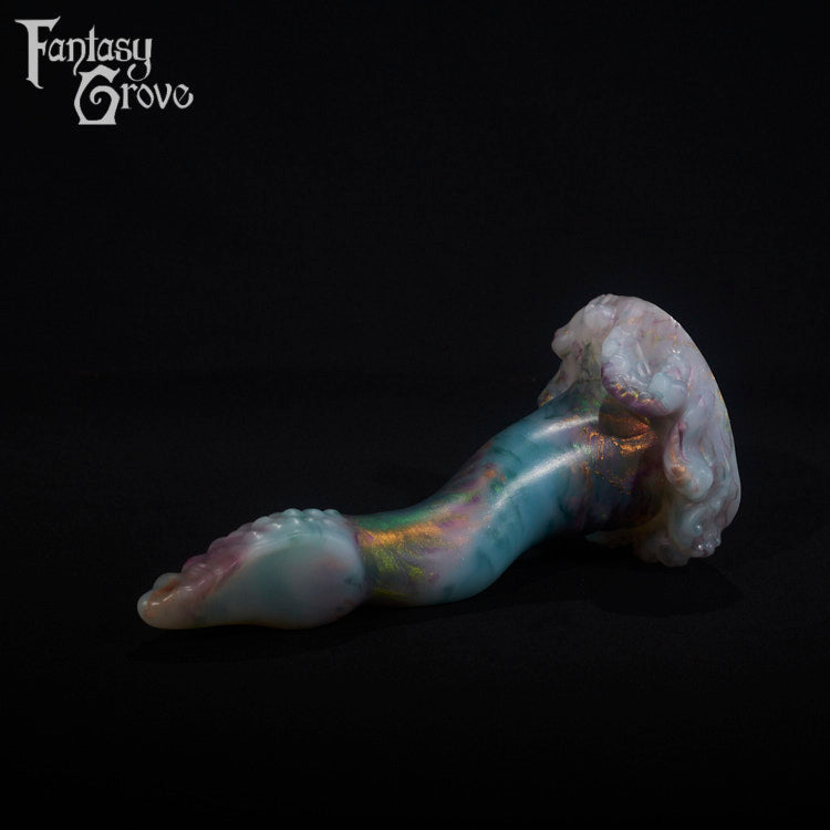 A fantasy sex toy on a black background with the Fantasy Grove logo in the upper left corner