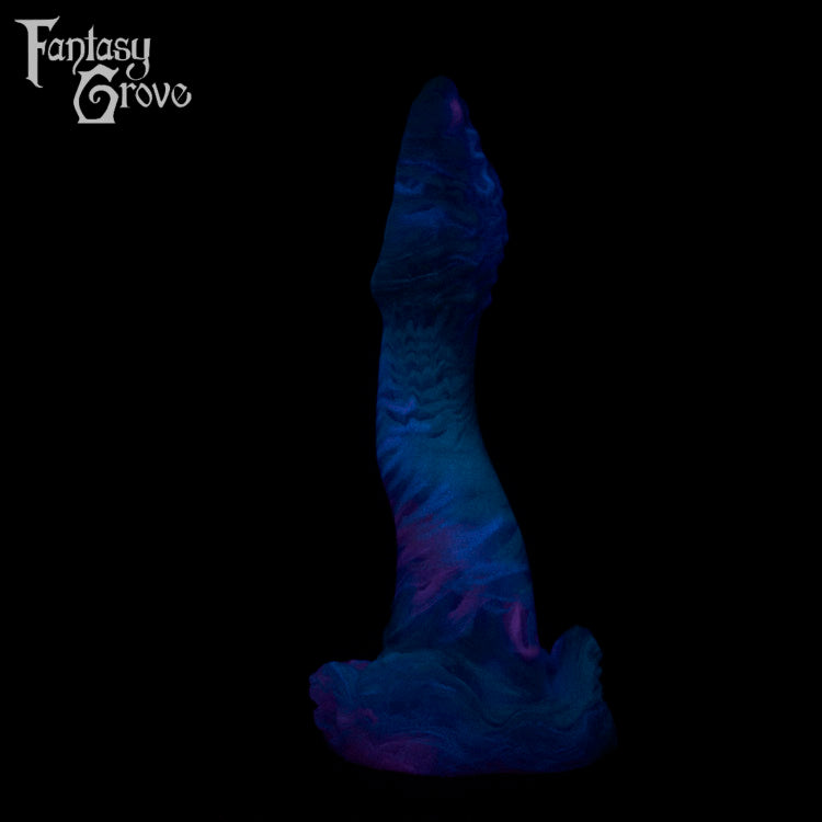 A fantasy sex toy on a black background with the Fantasy Grove logo in the upper left corner