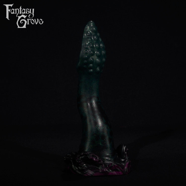 A fantasy sex toy on a black background with the Fantasy Grove logo in the upper left corner