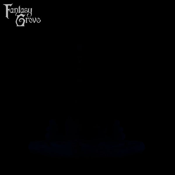 A fantasy sex toy on a black background with the Fantasy Grove logo in the upper left corner 