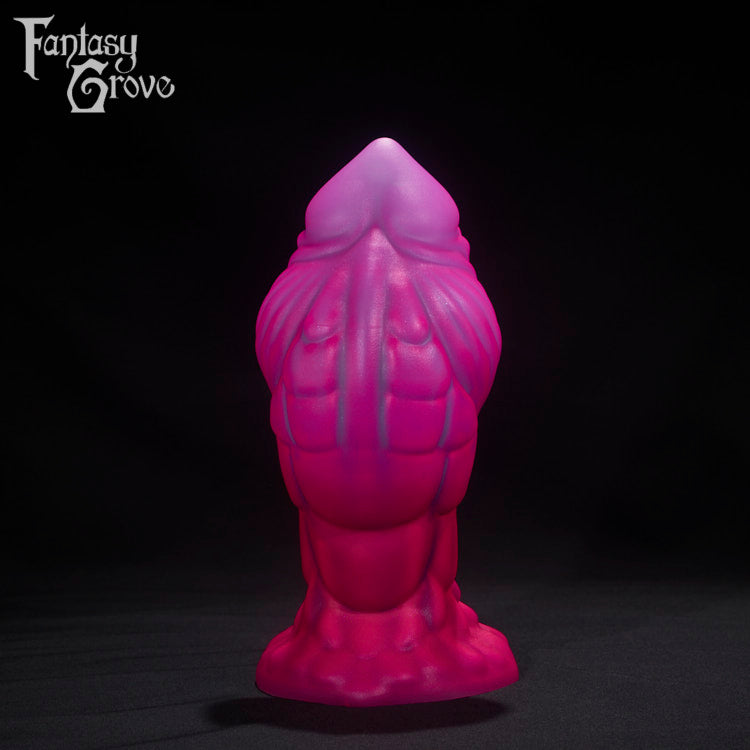 A Fantasy Grove sex toy on a black background with a logo in the upper left corner