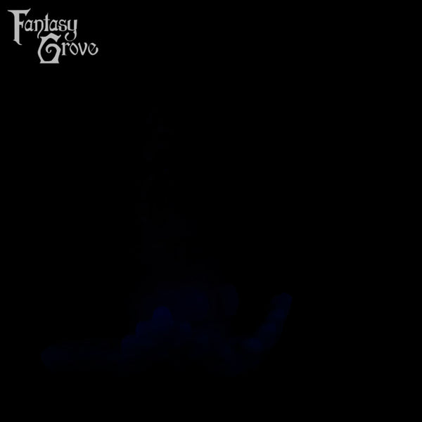 A fantasy sex toy on a black background with the Fantasy Grove logo in the upper left corner 