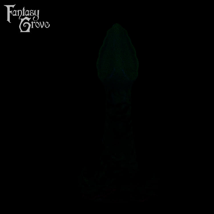 A fantasy sex toy on a black background with the Fantasy Grove logo in the upper left corner