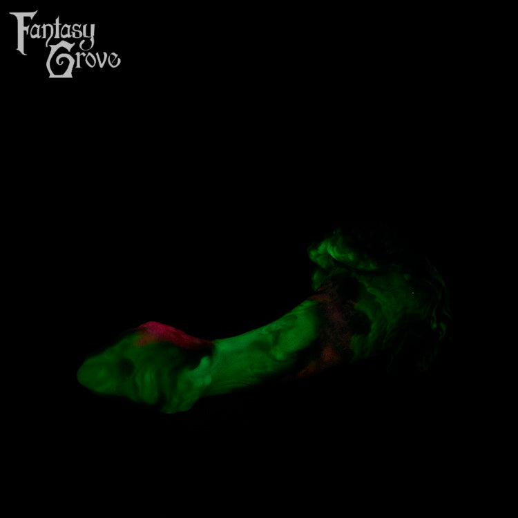 A fantasy sex toy on a black background with the Fantasy Grove logo in the upper left corner