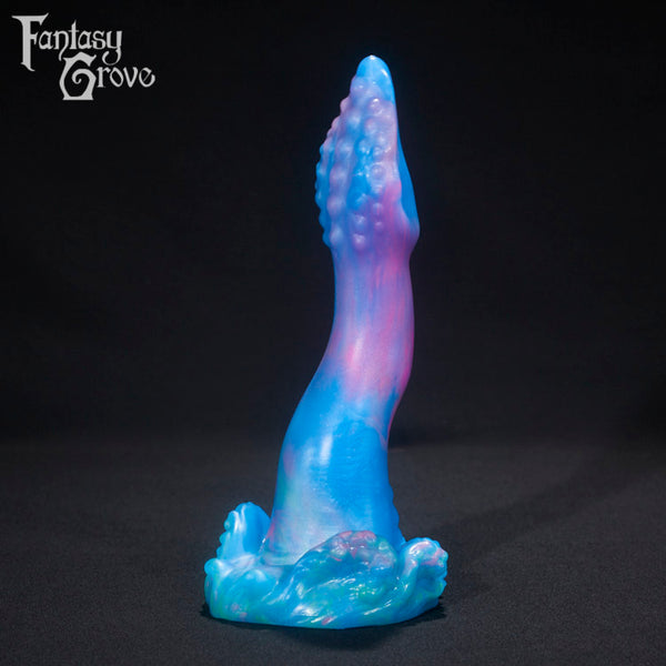 A fantasy sex toy on a black background with the Fantasy Grove logo in the upper left corner 