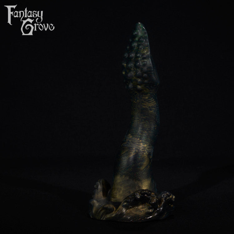 A fantasy sex toy on a black background with the Fantasy Grove logo in the upper left corner
