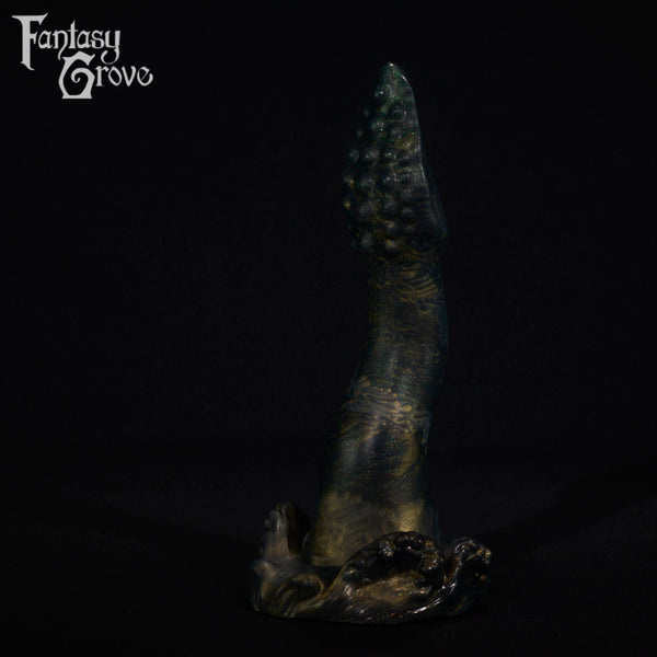 A fantasy sex toy on a black background with the Fantasy Grove logo in the upper left corner
