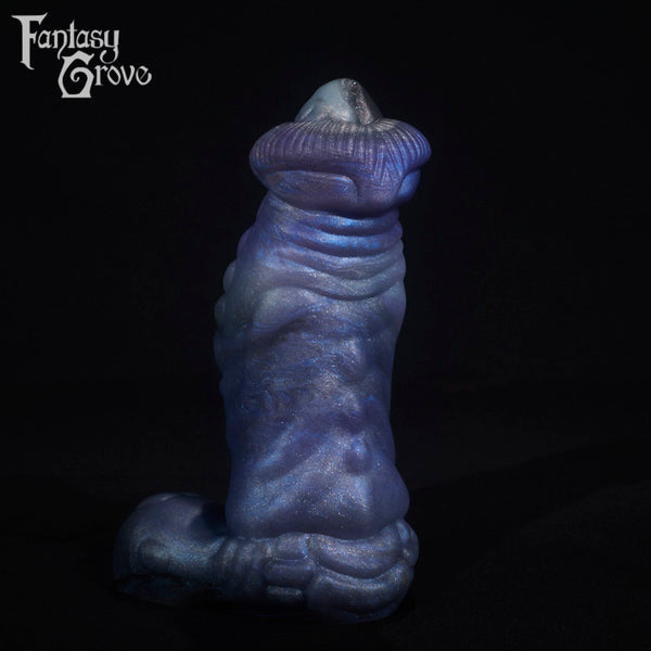 A fantasy sex toy on a black background with the Fantasy Grove logo in the upper left corner