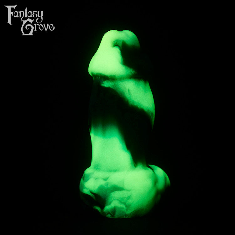 A fantasy sex toy on a black background with the Fantasy Grove logo in the upper left corner