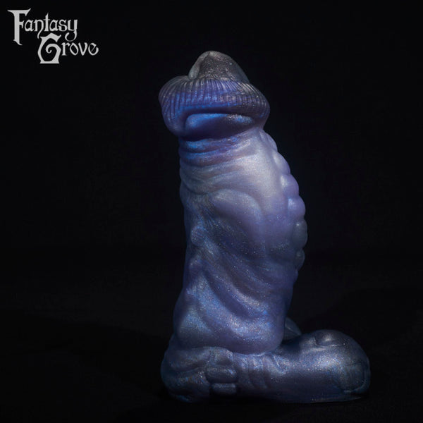 A fantasy sex toy on a black background with the Fantasy Grove logo in the upper left corner