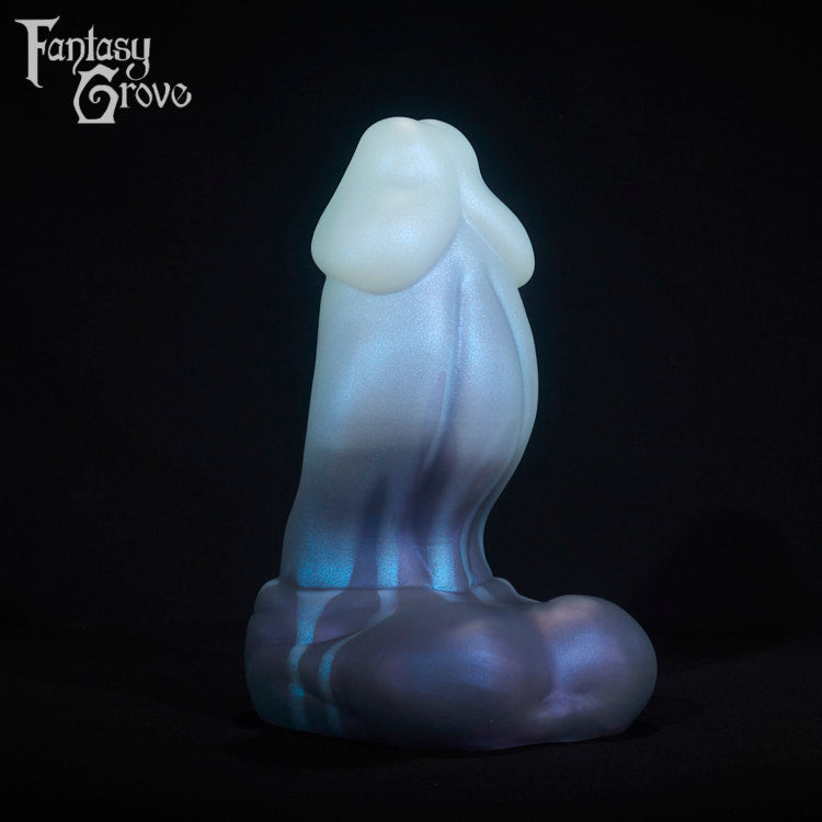 A fantasy sex toy on a black background with the Fantasy Grove logo in the upper left corner