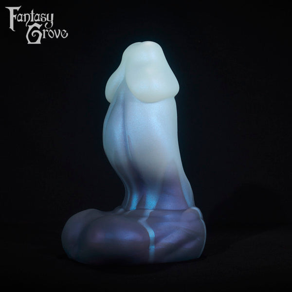 A fantasy sex toy on a black background with the Fantasy Grove logo in the upper left corner