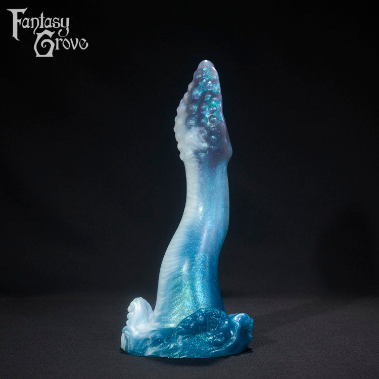 A fantasy sex toy on a black background with the Fantasy Grove logo in the upper left corner 