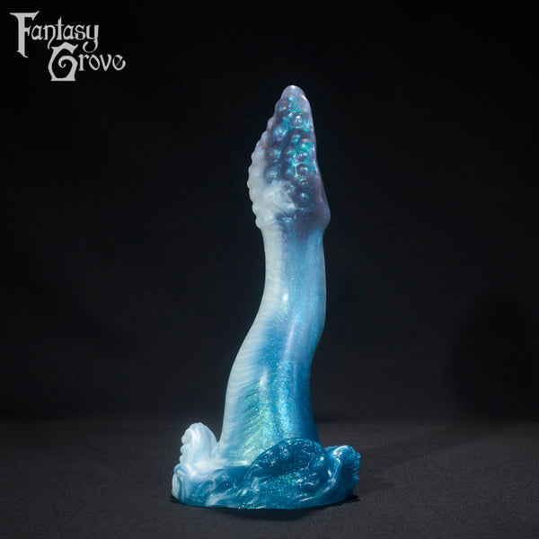 A fantasy sex toy on a black background with the Fantasy Grove logo in the upper left corner 