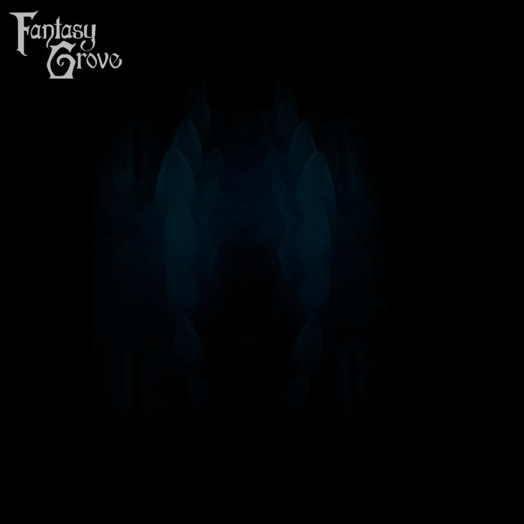 A Fantasy Grove sex toy on a black background with a logo in the upper left corner