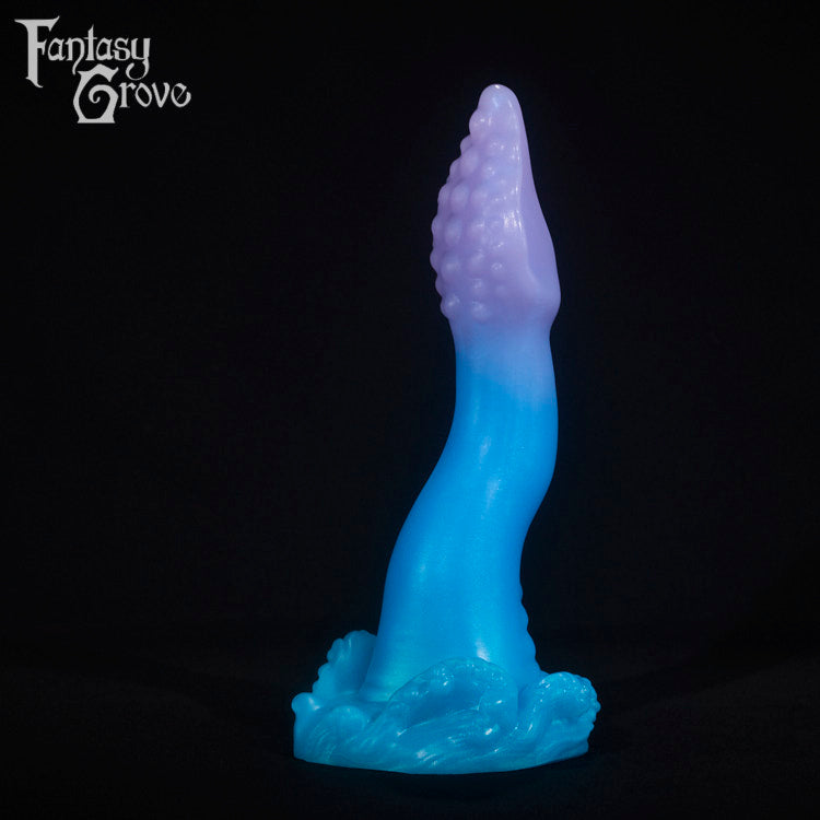 A fantasy sex toy on a black background with the Fantasy Grove logo in the upper left corner