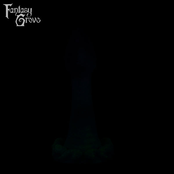 A fantasy sex toy on a black background with the Fantasy Grove logo in the upper left corner 