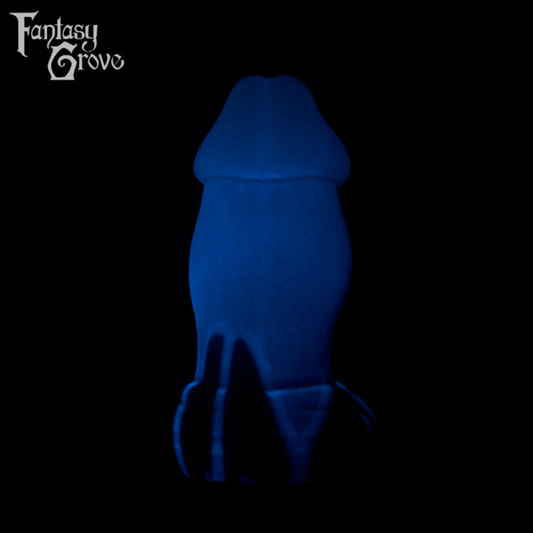 A fantasy sex toy on a black background with the Fantasy Grove logo in the upper left corner