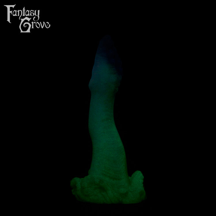 A fantasy sex toy on a black background with the Fantasy Grove logo in the upper left corner 