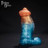 A fantasy sex toy on a black background with the Fantasy Grove logo in the upper left corner 